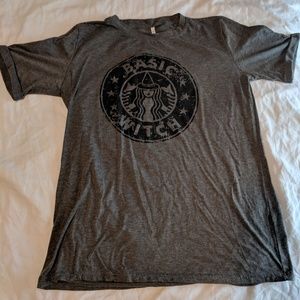 Charcoal grey 'Basic Witch' graphic tee
